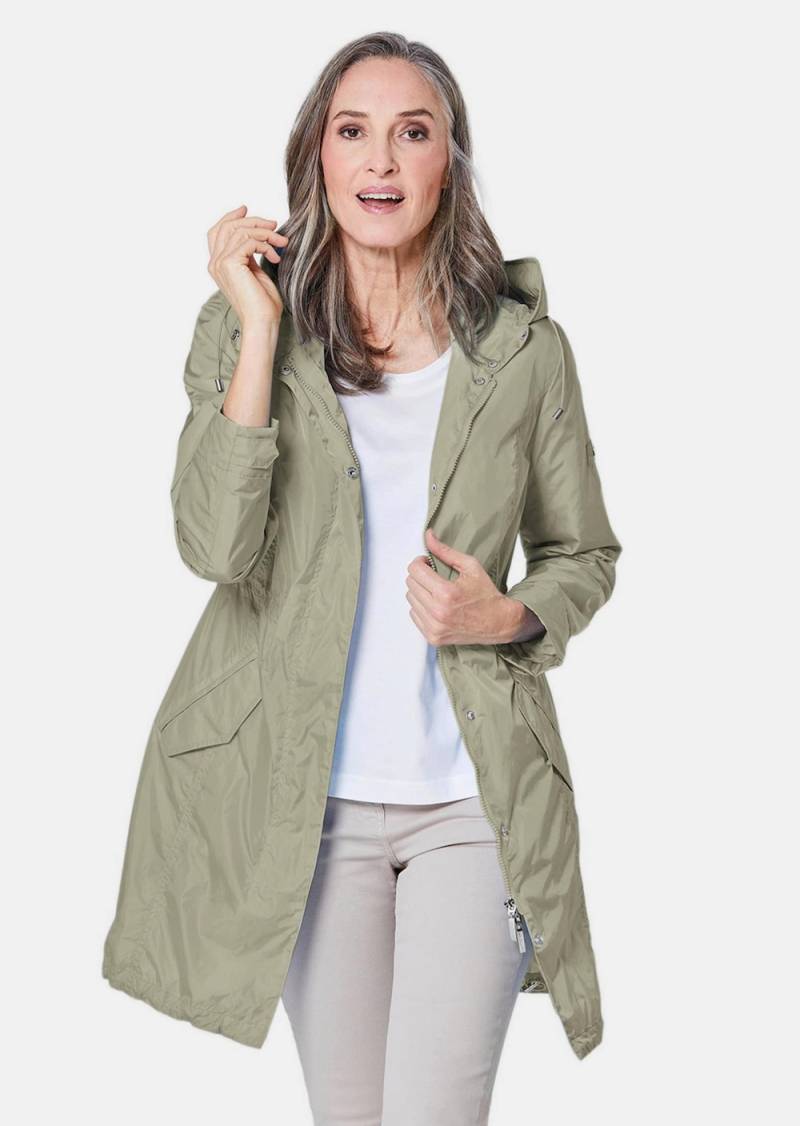 Große Größen Trendiger leichter Regen Parka aus funktionalem Material, Damen, grau, Größe: 48, Polyester/Synthetische Fasern, Happy Size DE Women von GOLDNER