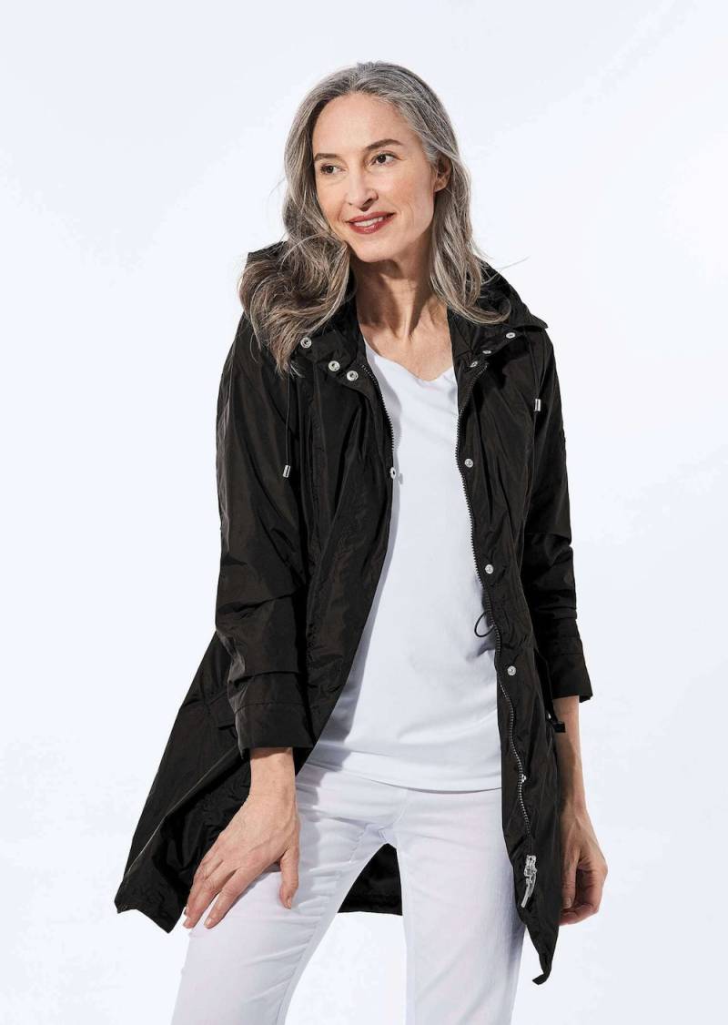 Große Größen Trendiger funktionaler Regen Parka, Damen, schwarz, Größe: 21, Polyester/Synthetische Fasern, Happy Size DE Women von GOLDNER