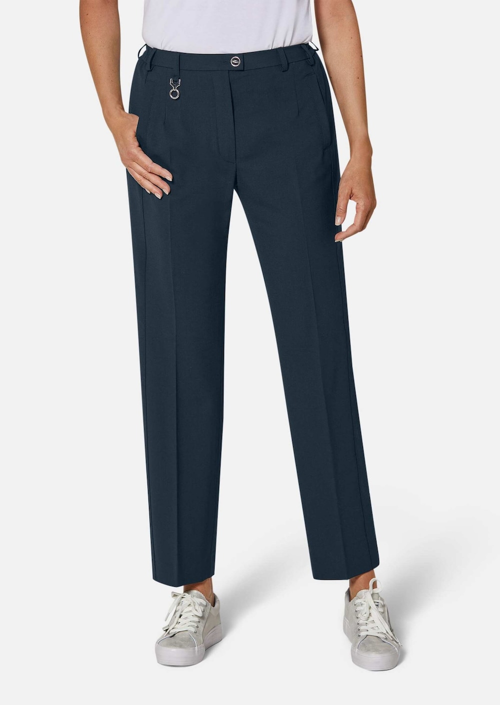 Große Größen Trevira-Schurwollhose CARLA, Damen, grau, Größe: 42, Polyester/Wolle, Happy Size DE Women von GOLDNER