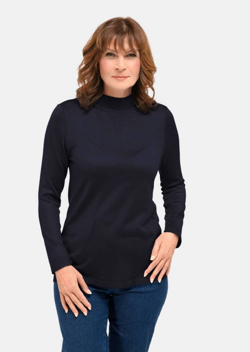 Große Größen Unkomplizierter Stehbundpullover, Damen, grau, Größe: 44, Synthetische Fasern, Happy Size DE Women von GOLDNER