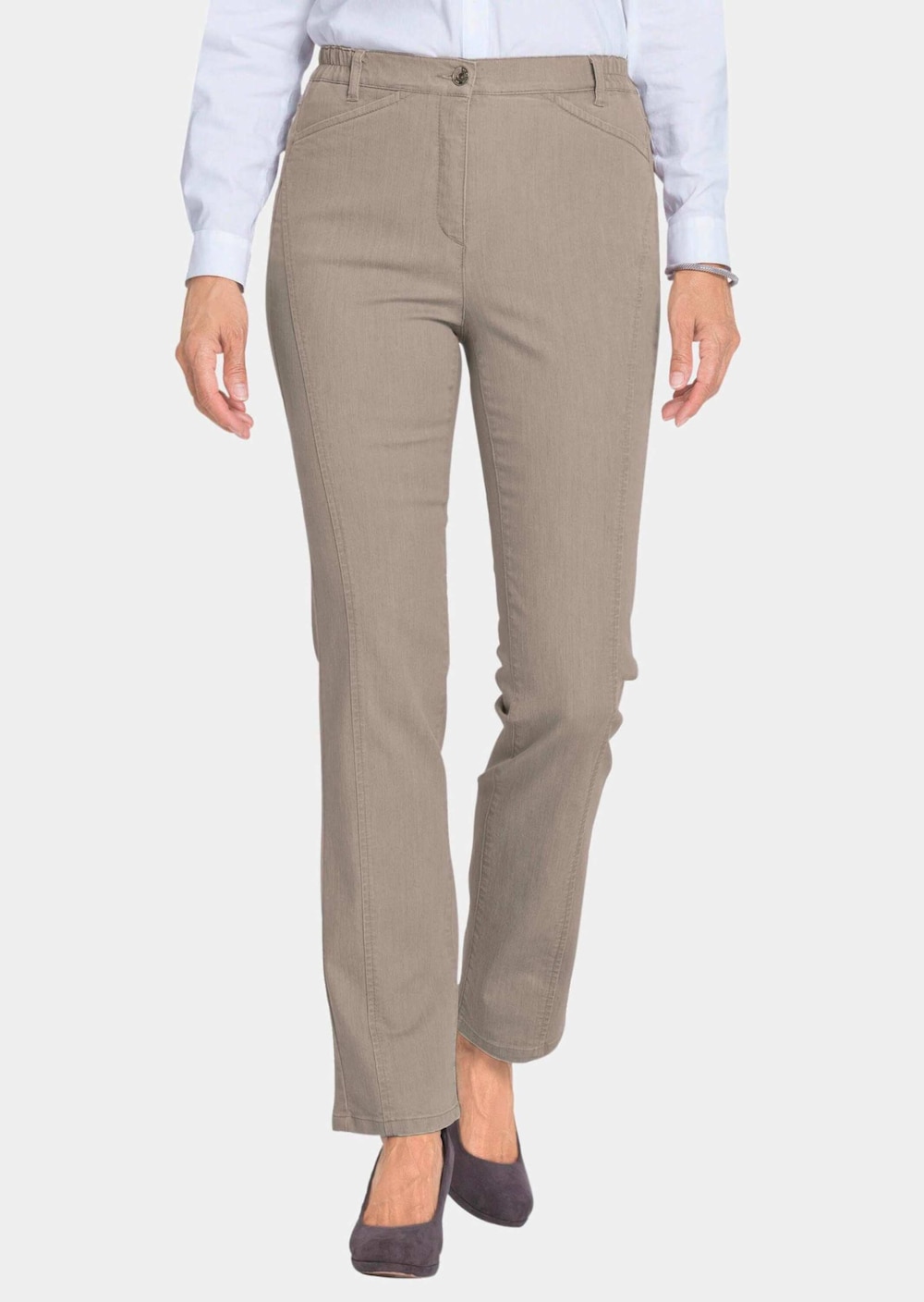 Große Größen Vorteilhafte Jeanshose Anna, Damen, braun, Größe: 26, Baumwolle, Happy Size DE Women von GOLDNER