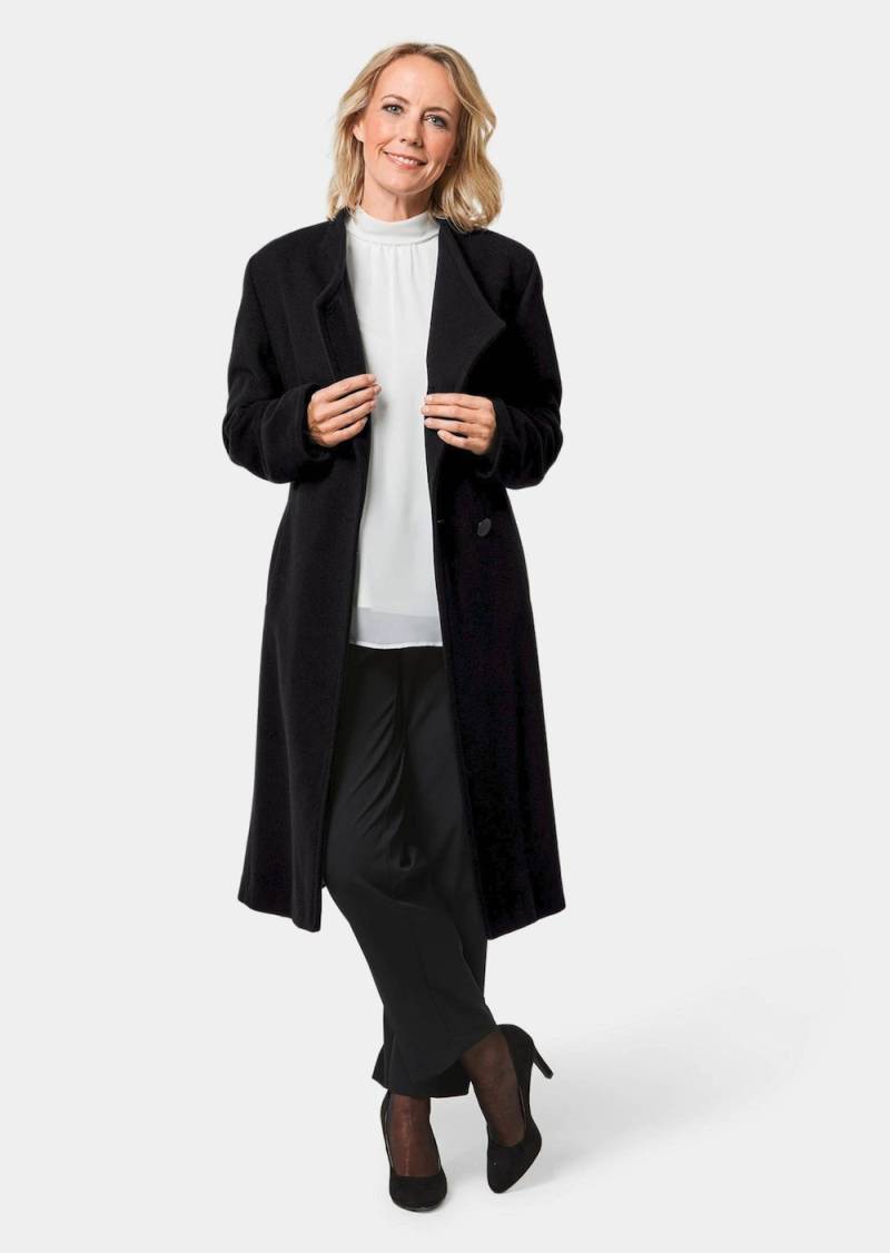 Große Größen Wärmender Wollmantel, Damen, schwarz, Größe: 21, Polyester/Synthetische Fasern/Wolle, Happy Size DE Women von GOLDNER