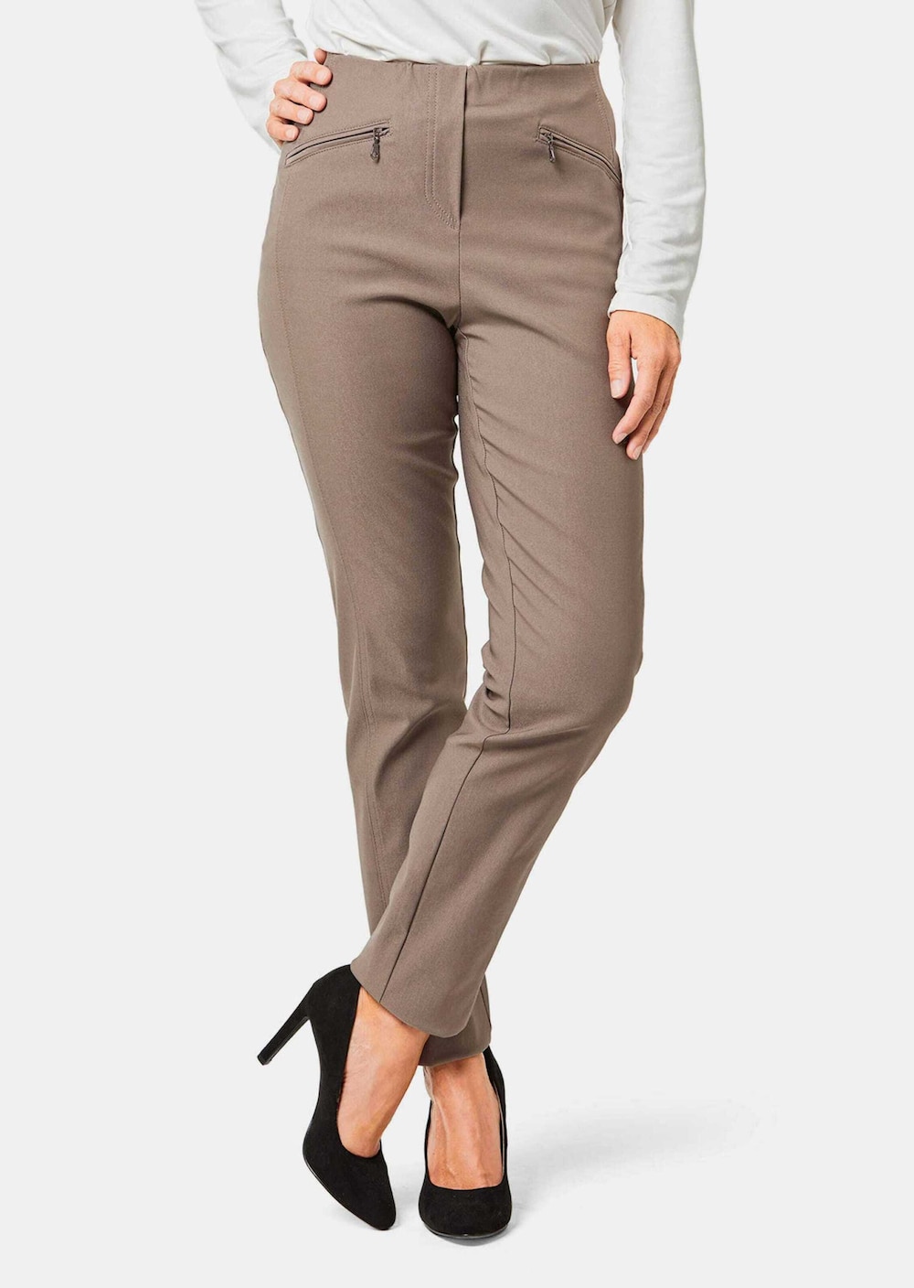 Große Größen Warme Schlupfhose LOUISA, Damen, braun, Größe: 25, Viskose/Synthetische Fasern, Happy Size DE Women von GOLDNER