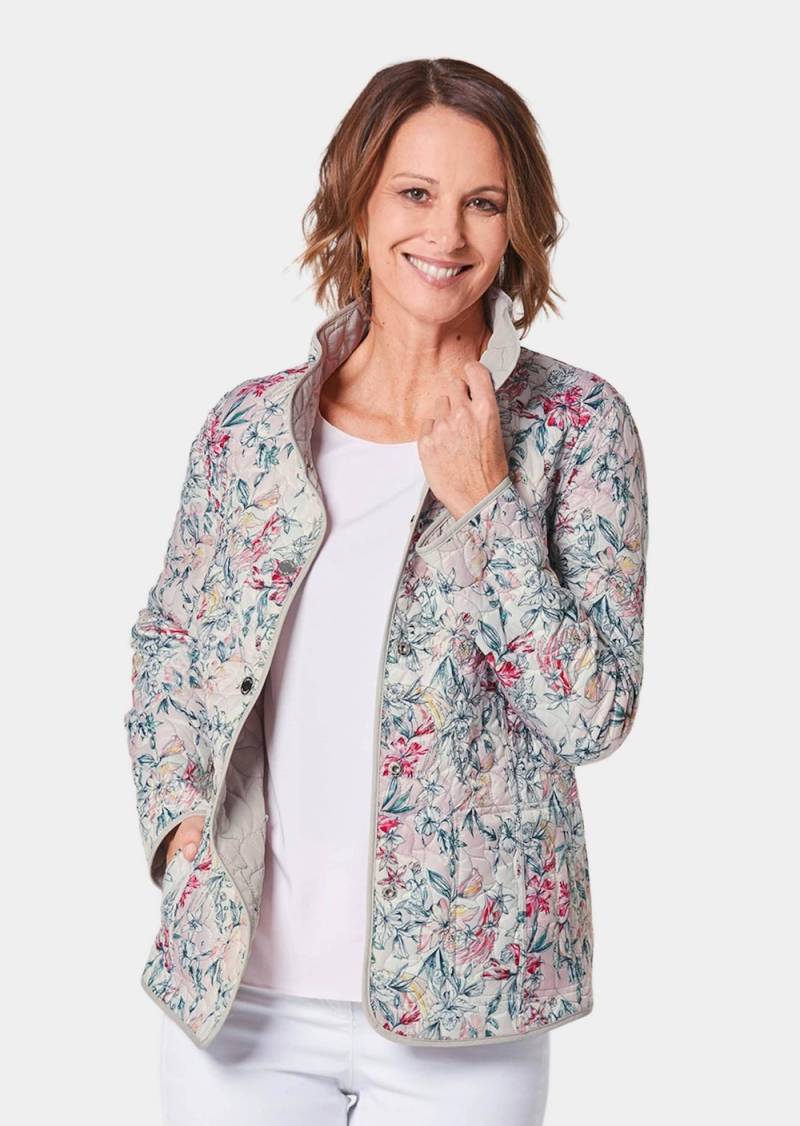 Große Größen Wattierte Wendejacke mit Druckmuster, Damen, rosa, Größe: 48, Polyester, Happy Size DE Women von GOLDNER