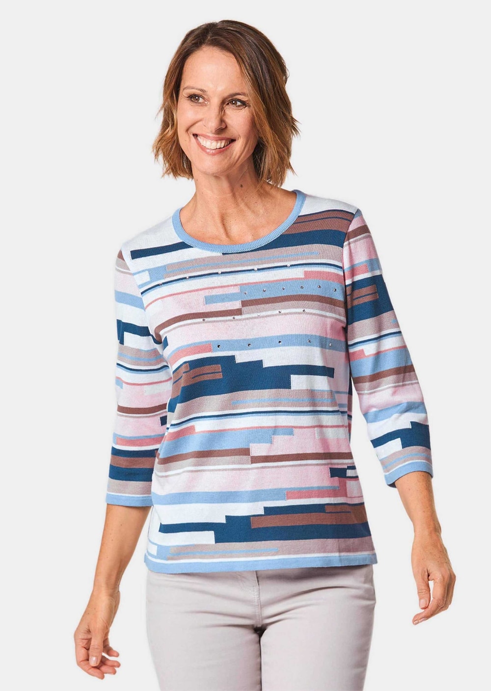 Große Größen Weicher Pullover mit hochwertiger Intarsie, Damen, braun, Größe: 52, Baumwolle/Synthetische Fasern, Happy Size DE Women Große Größen Weicher Pullover mit hochwertiger Intarsie, Damen, braun, Größe: 52, Baumwolle/Synthetische Fasern, Happy Size DE Women von GOLDNER