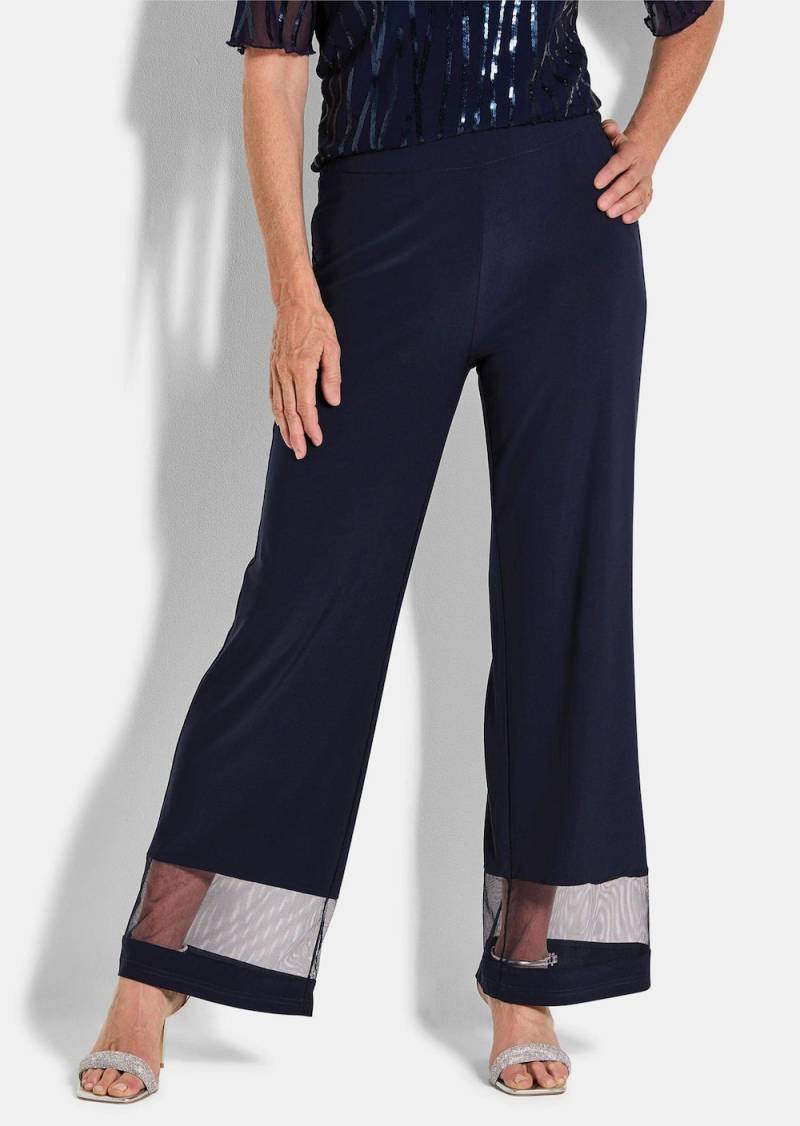 Große Größen Weite Hose VERA mit Mesh-Details, Damen, grau, Größe: 54, Polyester, Happy Size DE Women von GOLDNER