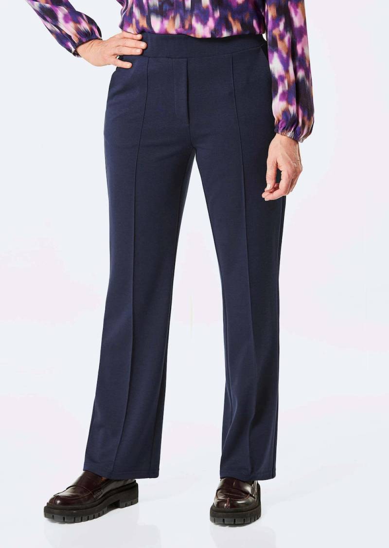 Große Größen Weite Stoffhose VERA mit Biesen, Damen, grau, Größe: 24, Synthetische Fasern/Viskose, Happy Size DE Women von GOLDNER