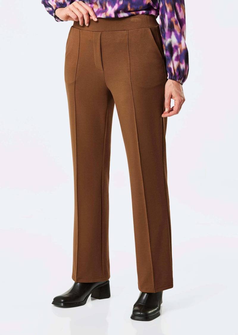 Große Größen Weite Stoffhose VERA mit Biesen, Damen, orange, Größe: 26, Synthetische Fasern/Viskose, Happy Size DE Women von GOLDNER