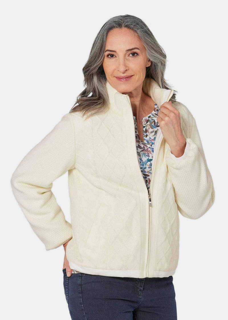 Große Größen Wendejacke in Strick- oder Steppoptik, Damen, beige, Größe: 48, Polyester/Synthetische Fasern, Happy Size DE Women von GOLDNER