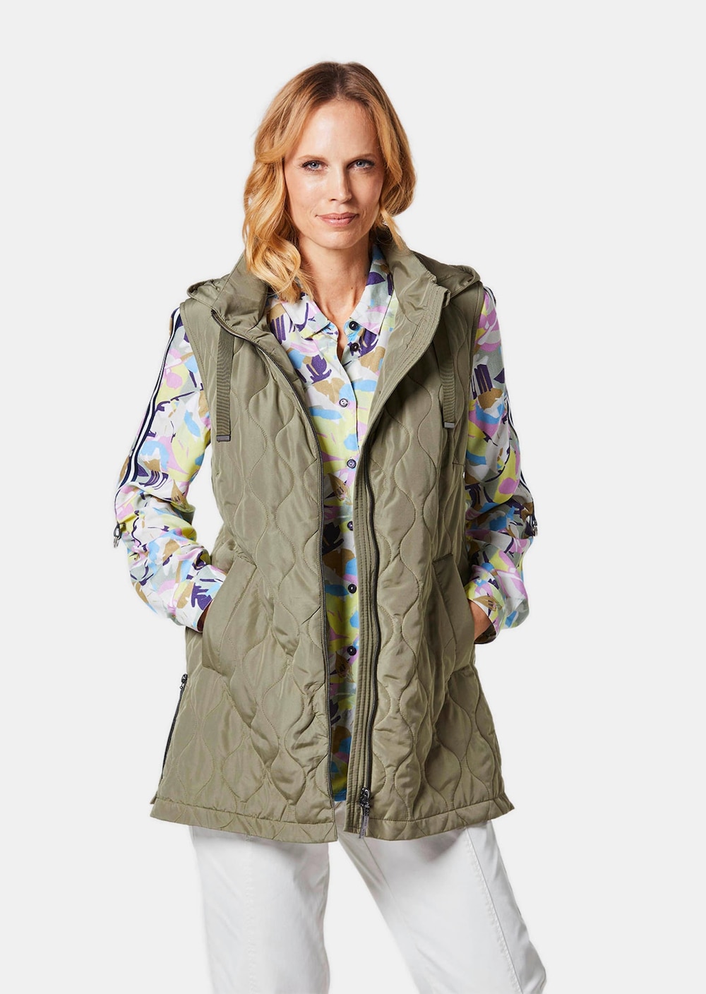 Große Größen Weste mit Kapuze, Damen, türkis, Größe: 21, Polyester, Happy Size DE Women von GOLDNER