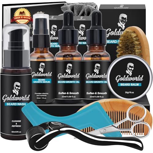 Bartpflege Set für Männer mit Bartroller Dermaroller,Pflegeset für Herren,Männergeschenke für geburtstagsgeschenk und Weihnachten,Tolles Geschenkset für Männer,Geschenk für Freund und Vater Bartpflege Set für Männer mit Bartroller Dermaroller,Pflegeset für Herren,Männergeschenke für geburtstagsgeschenk und Weihnachten,Tolles Geschenkset für Männer,Geschenk für Freund und Vater von GOLDWORLD