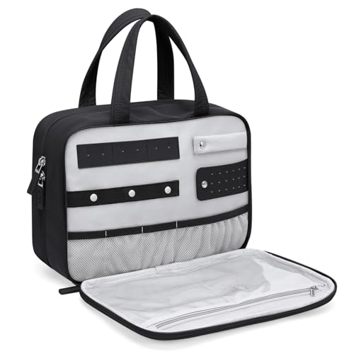 GOLF QUALITY Kulturbeutel Damen Kulturtasche Make up Taschen Organizer mit Griff Waschtasche Kosmetiktasche Groß Waschbeutel Kosmetik-Organizer für Damen Cosmetic Bag Reisetasche,Schwarz von GOLF QUALITY