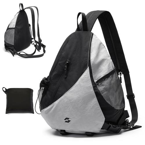 GOLF QUALITY Sling Bag Herren Rucksack Damen Klein Brusttasche Damen Herren 2 in 1 mit Abnehmbare Schultergurte, Crossbody Bag Chest Bag Umhängetasche Handtasche Schultertasche,Schwarz von GOLF QUALITY