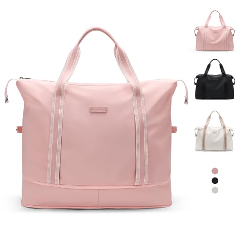 GOLF QUALITY Sporttasche Damen Herren 40L Reisetasche mit Nassfach Wasserdicht Trainingstasche Travel Duffle Bag mit Rucksack Weekender Schwimmtasche Fitnesstasche für Reisen, Fitness, Sport Rosa von GOLF QUALITY