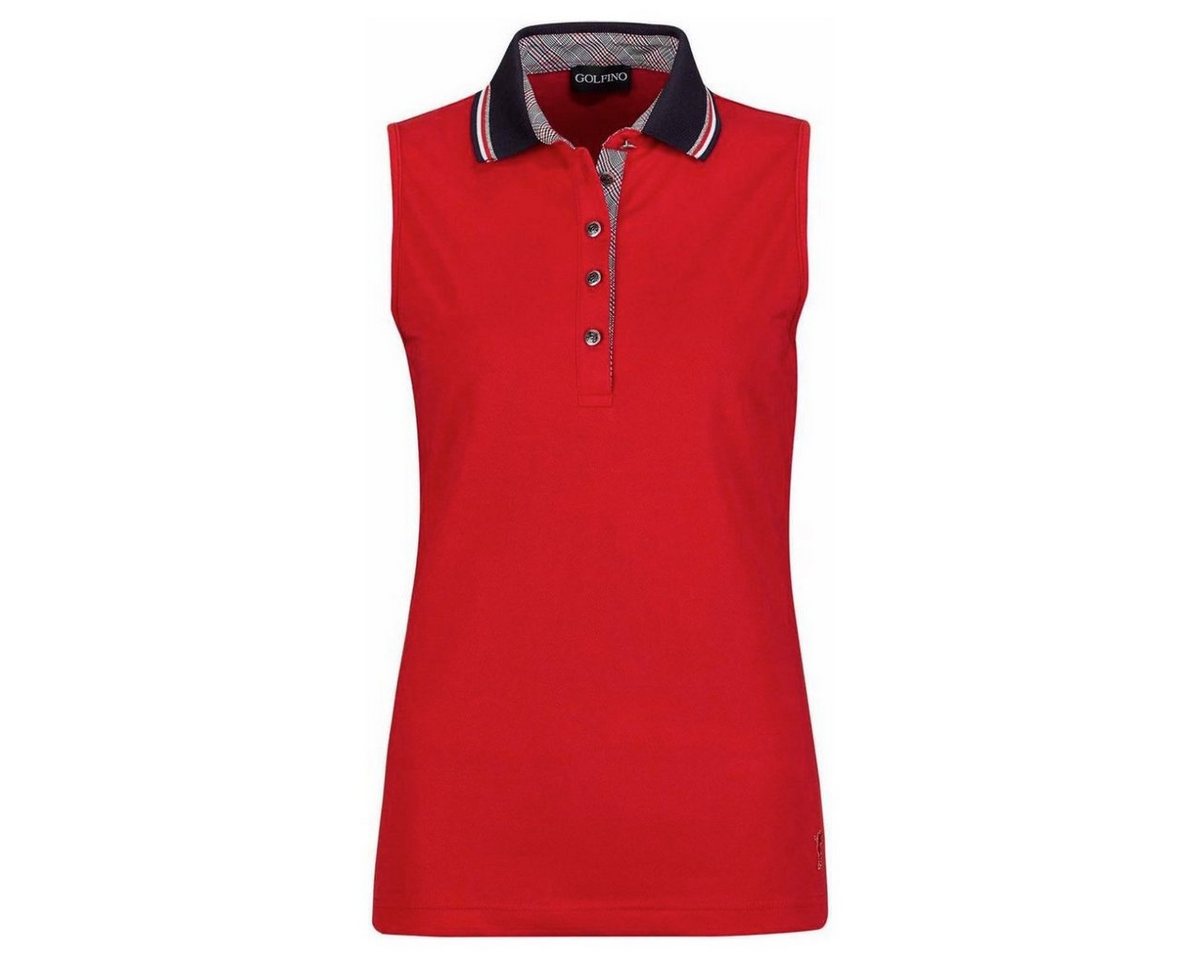 GOLFINO Poloshirt Golfino Club Sun Protection Sleeveless Polo Red Flame von GOLFINO