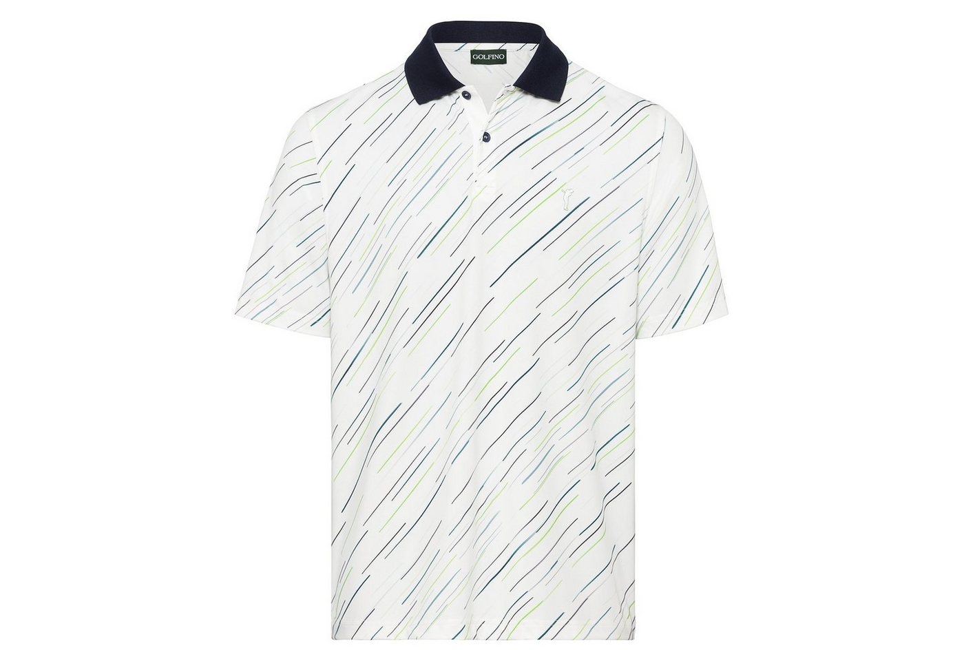 GOLFINO Poloshirt Golfino New Directions Printed Polo Optic White von GOLFINO