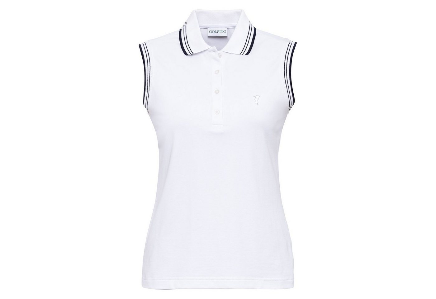 GOLFINO Poloshirt Golfino The Maura Sleeveless Polo Optic White von GOLFINO