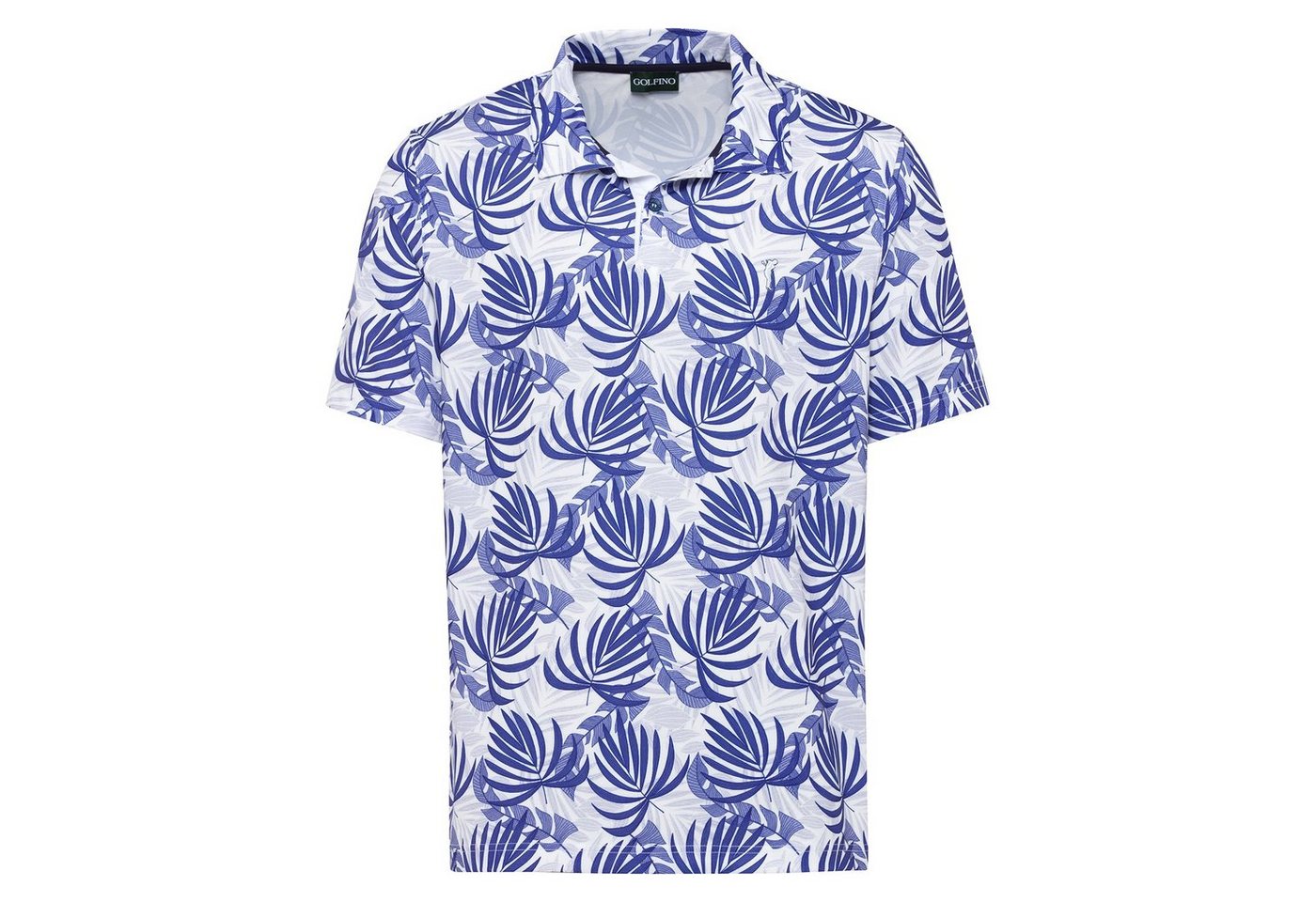 GOLFINO Poloshirt Golfino Tropical Swing Printed Polo Optic White von GOLFINO