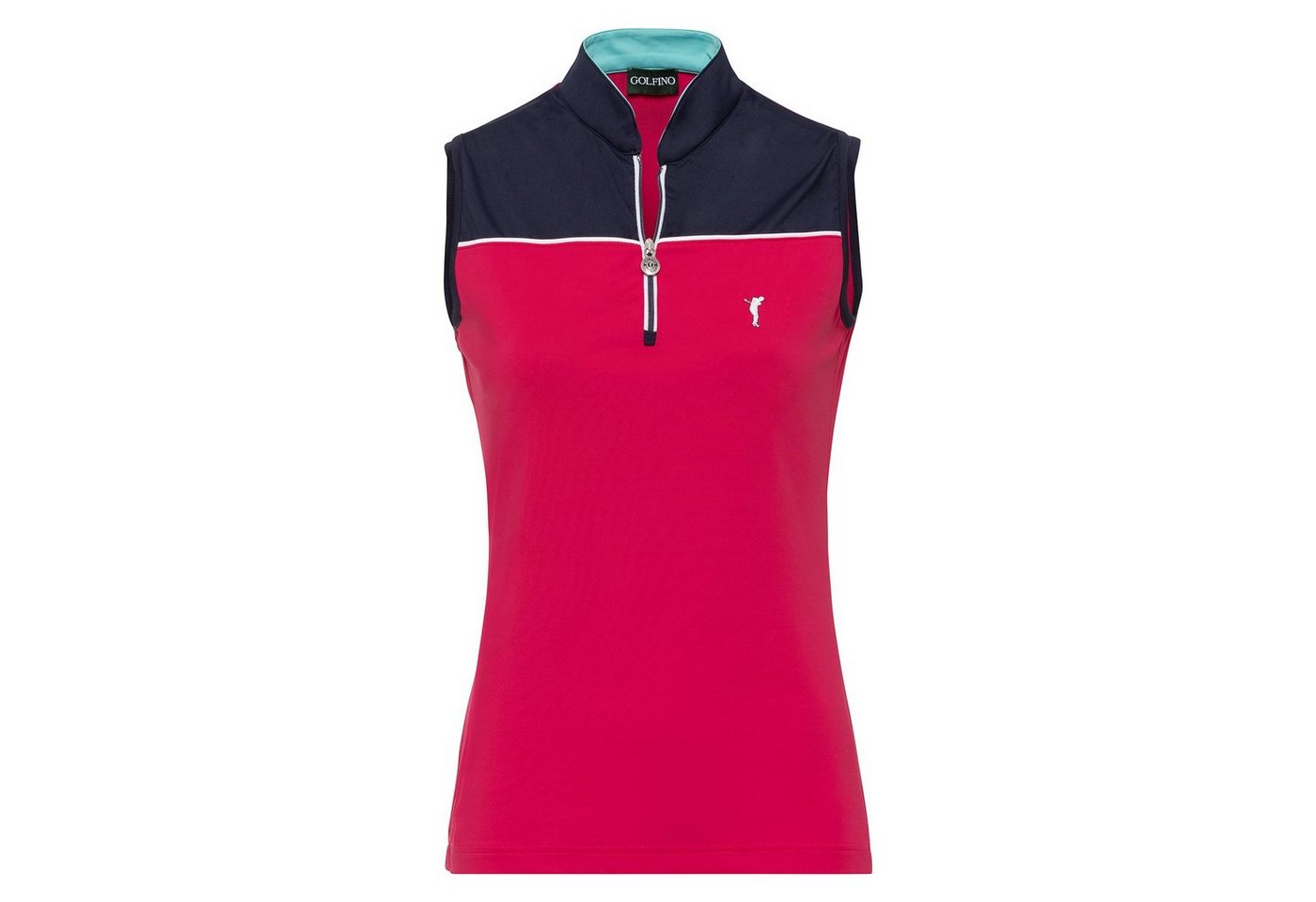 GOLFINO Poloshirt Golfino Vibrant Shot Sleeveless Layer Insignia Red von GOLFINO