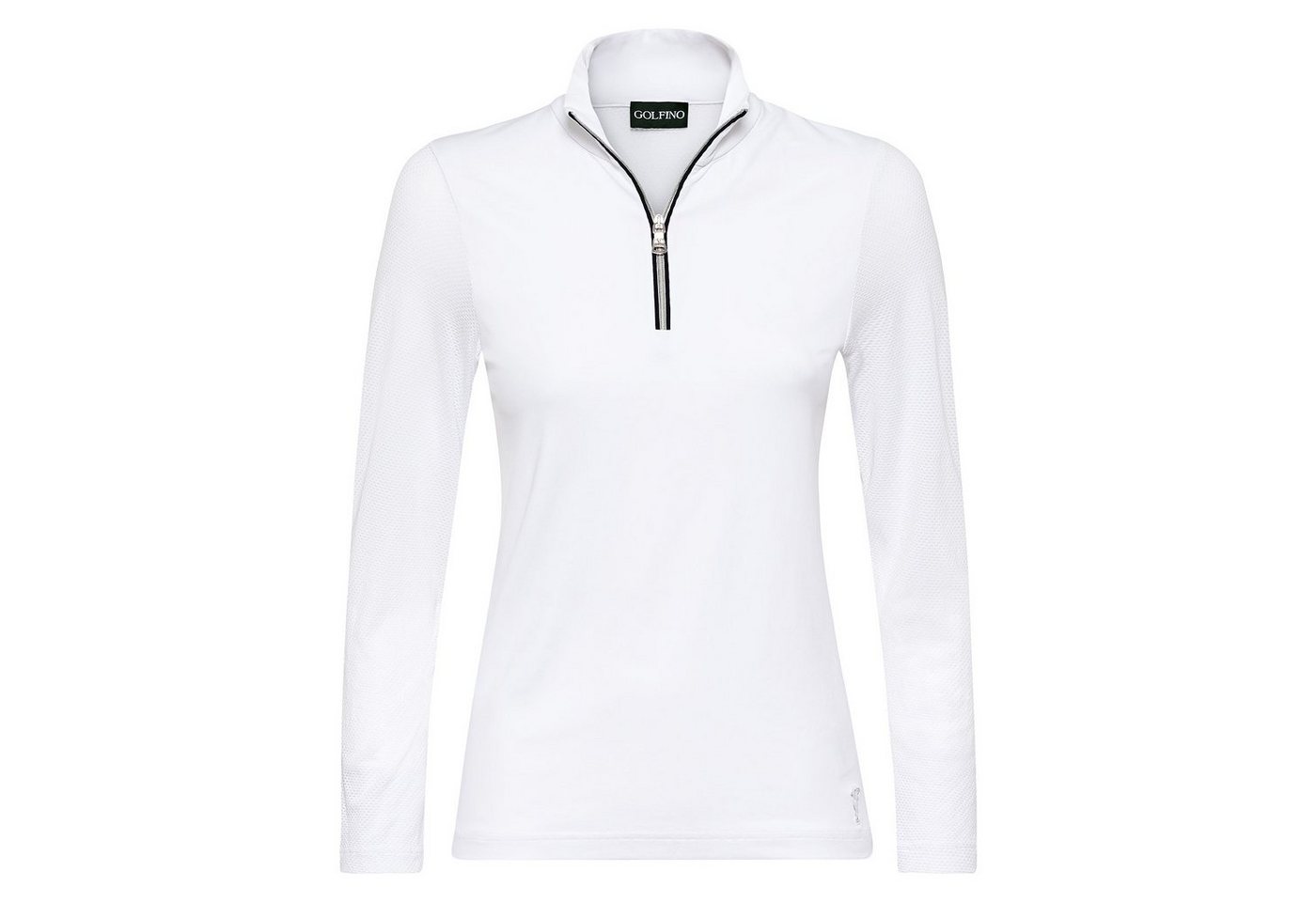 GOLFINO Trainingspullover Golfino Perfect Round Mesh Sleeves Pullover Optic White von GOLFINO