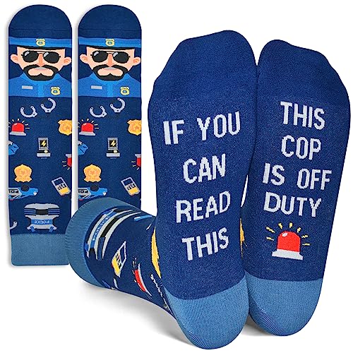 Lustige Geburtstagsgeschenke Weihnachtsgeschenkidee - Neuheit Socken für Mama Papa Opa Oma Cop Lehrer, Polizei, Medium von GOLIN