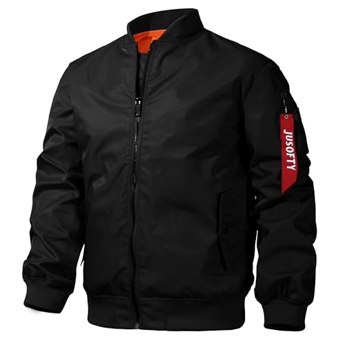 GOLYOY Herren Leichte Dünne Bomberjacke mit Ärmeltasche Blouson Jacke Übergangsjacke Stehkragen US Fliegerjacke mit Innentasche GOLYOY Herren Leichte Dünne Bomberjacke mit Ärmeltasche Blouson Jacke Übergangsjacke Stehkragen US Fliegerjacke mit Innentasche von GOLYOY