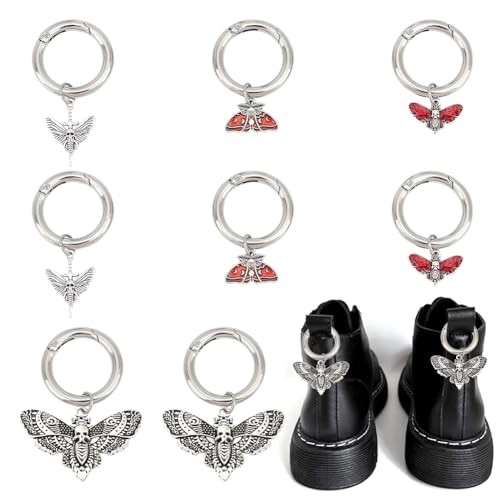 GOMAKERER 8 Stück Stiefel Anhänger Aus Legierung, 4 Stil Mottenschädel Charm Vintage Motten Halloween Anhänger Mit Federringen Aus Legierung Für Schuhbeutel Geldbörse DIY Handwerk GOMAKERER 8 Stück Stiefel Anhänger Aus Legierung, 4 Stil Mottenschädel Charm Vintage Motten Halloween Anhänger Mit Federringen Aus Legierung Für Schuhbeutel Geldbörse DIY Handwerk von GOMAKERER