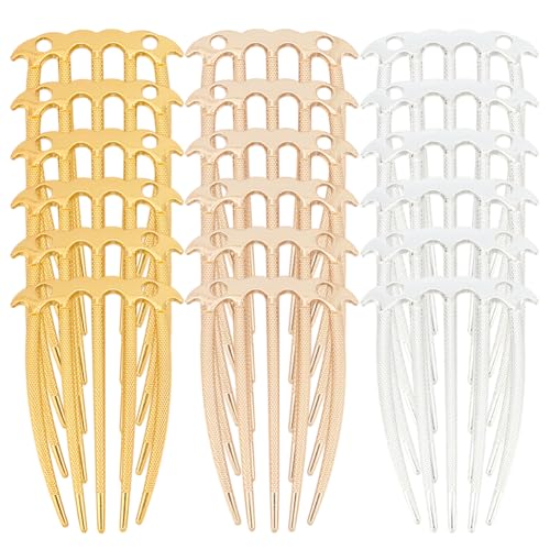 GOMAKERER 18 Stück 3 Farben 5 Zahn French Twist Kämme Haarspangen Aus Metalllegierung Seitliche Kämme Haarspangen Mit Starkem Halt Haarschmuck Für Frauen GOMAKERER 18 Stück 3 Farben 5 Zahn French Twist Kämme Haarspangen Aus Metalllegierung Seitliche Kämme Haarspangen Mit Starkem Halt Haarschmuck Für Frauen von GOMAKERER
