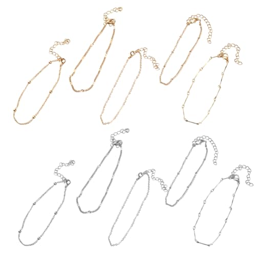 GOMAKERER 20 Stück Fußkettchen Armbänder 2 Farben Für Damen Verstellbare Fußkettchen Aus Goldenem Und Silbernem Metall Boho Fußkettchen Für Strandpartys Trendiges Geschenk Für Frauen von GOMAKERER
