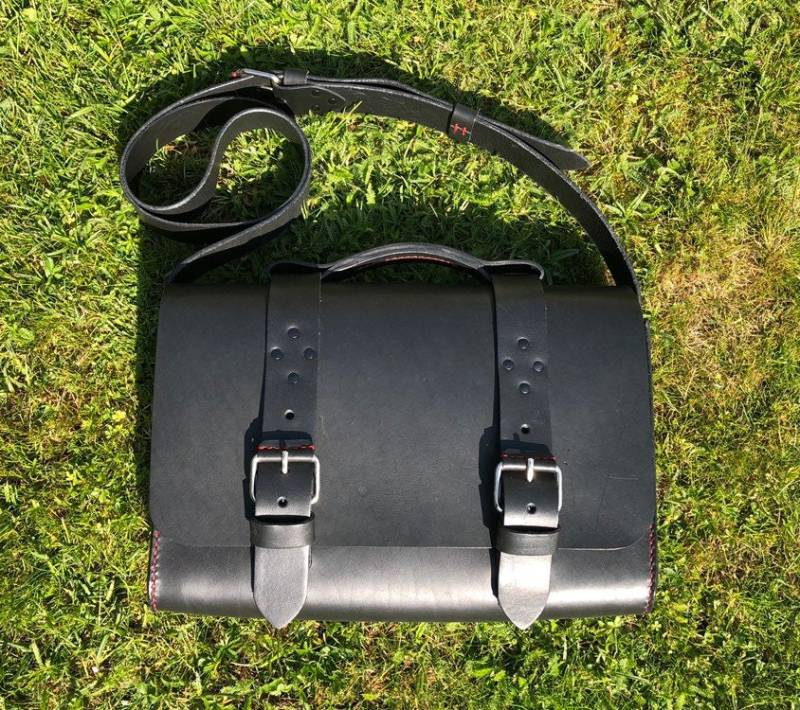 Ledertasche, Messenger-Tasche, Laptop-Tasche, Schwarze Handtasche, Manntasche von GOMAleatherwork