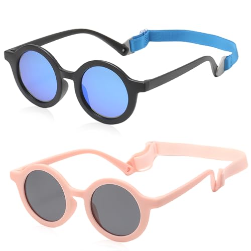 GOMETY Baby Sonnenbrillen Polarisierte mit Riemen Verstellbar für Kleinkinder, Outdoor UV400 Schutz Weicher Silikonrahmen Sport für 2-7 Jahre kinder Jungen Mädchen von GOMETY