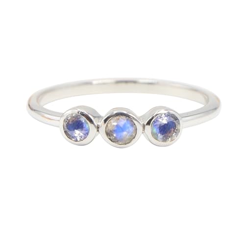 GOMTI JEWELS 925 Sterling Silver Amethyst Ring – 3-Stone Engagement Ring for Women 9 von GOMTI JEWELS