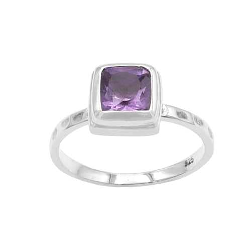 GOMTI JEWELS 925 Sterling Silver Amethyst Ring – Women’s Baguette Cut Birthstone Jewelry US 8.5 von GOMTI JEWELS