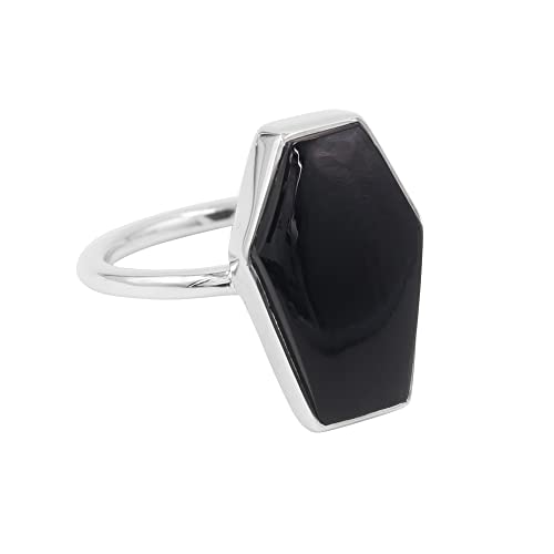 GOMTI JEWELS Black Onyx Ring for Women – 925 Sterling Silver Statement Jewelry, Elegant Gift for Her US 7 von GOMTI JEWELS