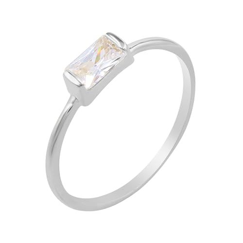 GOMTI JEWELS Crystal Ring for Women, 925 Sterling Silver Solitaire Ring – Unique Birthstone Jewelry (7.5) von GOMTI JEWELS