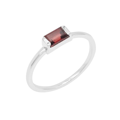 GOMTI JEWELS Garnet Ring for Women, 925 Sterling Silver Solitaire Ring – Unique Birthstone Jewelry (9.5) von GOMTI JEWELS