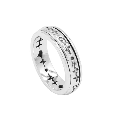 GOMTI JEWELS Heartbeat Spinner Ring – 925 Sterling Silver Fidget Ring for Men and Women (7) von GOMTI JEWELS
