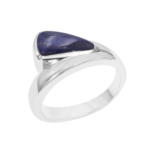 GOMTI JEWELS Lapis Lazuli Statement Ring – 925 Sterling Silver, Deep Blue Gemstone Jewelry for Women Size 7 von GOMTI JEWELS