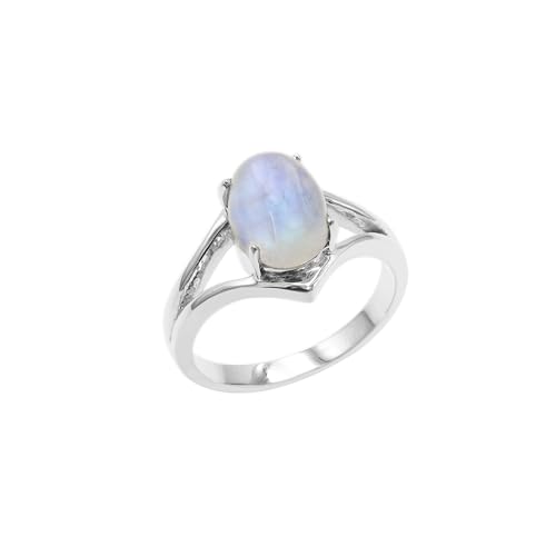 GOMTI JEWELS Moonstone Ring for Women – 925 Sterling Silver Oval Shape Gemstone Ring, Elegant Jewelry US 7.5 von GOMTI JEWELS