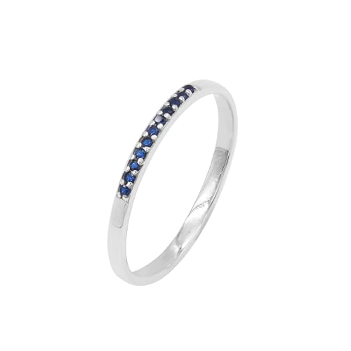 GOMTI JEWELS Stackable Tanzanite Ring for Women - 925 Sterling Silver Eternity Band, Beautiful Stacking Wedding Ring, Minimalist Jewelry Gift (9.5) von GOMTI JEWELS