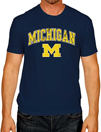 Michigan Wolverines Adulte Arch et Logo Doux Style Gameday T-Shirt–Bleu Marine, von GONGGSHI