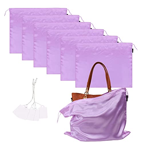 6 Stück Schuhtasche Kordelzugbeutel, Aufbewahrungsbeutel Aufbewahrungstasche aus Seide Handtaschen Kordeltasche für Handtasche Geldbörse Taschenbücher Schuhe Stiefel (Veilchen, 50 * 40cm) von GONGKANGYUAN