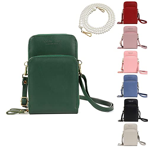 GONGKANGYUAN Handytasche Zum UmhäNgen Damen GroßEs Handy, Pu Leder Damen Handytasche Mit GeldböRse Zum UmhäNgen, Kleine Handy GeldböRse Crossbody Tasche Frauen Brieftasche Tasche (Grün) von GONGKANGYUAN