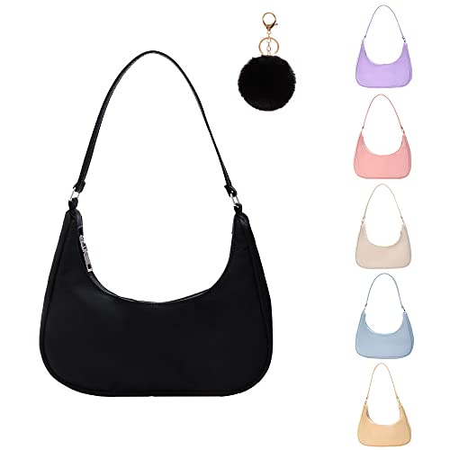 Umhängetasche Damen Handtasche, handtasche vintage, 90s Women's Shoulder Bag, Tasche Kleine Segeltuchtasche y2k Fashion Handtaschen für Frauen Schwarz von GONGKANGYUAN