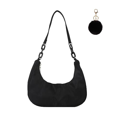 Umhängetasche Damen Handtasche, handtasche vintage, 90s Women's Shoulder Bag, Tasche Kleine Segeltuchtasche y2k Fashion Handtaschen für Frauen (Schwarz 3) von GONGKANGYUAN