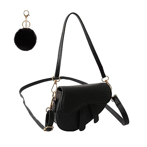 Vintage Satteltasche für Damen 90er Jahre Retro Kleine Retro Saddle Bag mit Reißverschluss Pu-Leder Umhängetasche y2k Fashion Crossbody Handtasche für Alltag, Party, Geschenk von GONGKANGYUAN