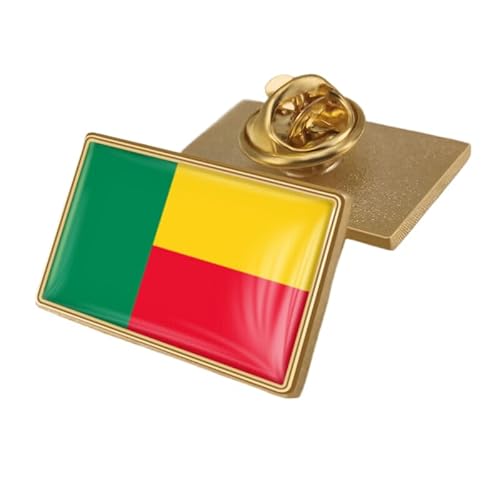Anstecknadel Mit Benin-Flagge – Kreativer Anstecknadel-Krawattenknopf Im Ethnischen Stil Mit Flaggen-Wortdruck, Brosche, Patriotische Rechteckige Anstecknadel Für Männer Und Frauen, Rechteckig von GONMFKM
