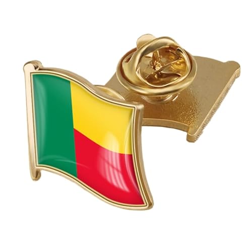 Anstecknadel Mit Benin-Flagge – Kreativer Anstecknadel-Krawattenknopf Im Ethnischen Stil Mit Flaggen-Wortdruck, Brosche, Patriotische Rechteckige Anstecknadel Für Männer Und Frauen von GONMFKM