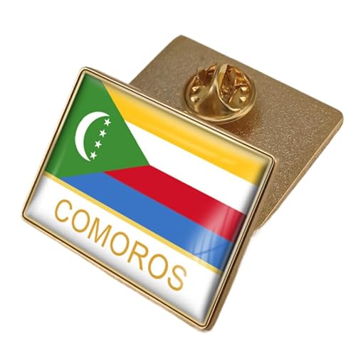 Anstecknadel Mit Der Flagge Der Komoren Geometrische Quadratische Anstecker Kunst Brosche Karten-Anstecknadel Kreativer Schmuck Für Frauen Und Männer Party Reisen Geschenk Zubehör Charakter von GONMFKM