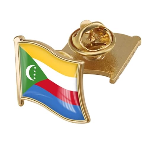Anstecknadel Mit Der Flagge Der Komoren Geometrische Quadratische Anstecker Kunst Originelle Brosche Karten-Anstecknadel Kreativer Schmuck Für Frauen Und Männer Party Reisen Geschenk Zubehör Flagge von GONMFKM